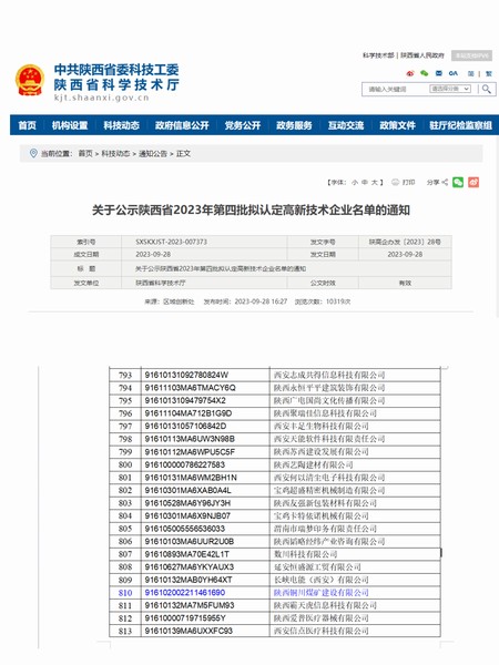 Ok138大阳城集团娱乐平台铜煤公司顺利通过高新技术企业认定